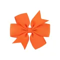 Barrette à nœud en ruban gros-grain orange vif avec design en queue d'aronde - Orange Vif (31)