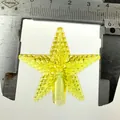 Yellow faceted acrylic star topper accessory for Christmas tree light strings decoration - 4.1CM 3D Transparent Yellow Dotted Star (5mm Socket)