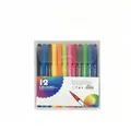 12-color water-based double-headed watercolor marker set in a clear plastic case - New 12 Colors Colored Barrel