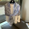 Blue and white toile de jouy print thin scarf for summer sunscreen shawl - Blue White Artistic Toile (MZF-001 Main) / 180*90CM