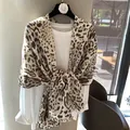 Lightweight leopard print cotton linen scarf for women featuring fringe tassel details - Classic Leopard Print (MZF-148 Main) / 180*90CM