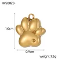Pendentif patte de chat en acier inoxydable doré pour création de bijoux DIY 1,5g - Pendentif Patte de Chat en Acier Inoxydable (HP2802B)