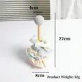 Soporte de madera para coleteros y elásticos, altura 27 cm, peso 52 g - Estilo Grande (Bola Decorativa Gris)