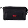 Astuccio capiente per matite nero in tela a doppio strato con tasca frontale con zip - Nero