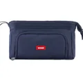 Astuccio per matite in tela blu navy di grande capacità con contenitore a doppio strato - Blu navy