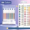 Set of 24 colors glitter gel pens for DIY journaling, drawing and artistic writing - Upgraded Cap Style / 24 Colors/Box