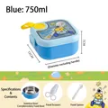 Blue 750ml 304 stainless steel baby food container set with scissors and spoon - New Insulated Model / 750ml / Blue