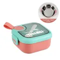 Tedeme 304 stainless steel baby lunch box with pink and green portable lid design - Insulated Model / 750ml / Pink