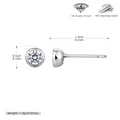 Elegant S925 sterling silver bezel set round 5A zircon stud earrings with size details - 925 Silver / 925 Silver Platinum Plated - 4MM
