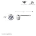 S925 sterling silver bezel-set round zircon stud earrings with dimensions and weight - 925 Silver / 925 Silver Platinum Plated - 5MM