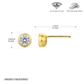 Gold-plated S925 sterling silver stud earrings with 5A grade round zircon (83 chars) - 925 Silver / 925 Silver Gold Plated - 5MM