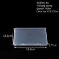 Transparent flat plastic storage box for jewelry with dimensions 18.3x13.5x1.7cm - B02 Empty Box (18.3*13.5*1.7cm)