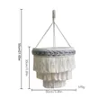 Handmade Bohemian macramé woven tassel lampshade, white and grey color, 30x55cm - z539 Small Style (30*35cm)