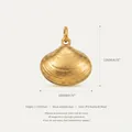 Gold-plated stainless steel shell pendant measuring 13mm by 13mm - Pearl Shell Pendant / Gold
