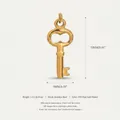 Elegant gold plated stainless steel heart key pendant 23mm fashion jewelry part - Key Fob / Gold
