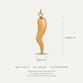Vergulde roestvrijstalen cornicello chili hanger met afmetingen en gewicht - Chili Hanger / Goud