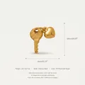 Gold-plated stainless steel heart and key pendant charm with dimensions - Key Heart Pendant / Gold