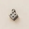 Antique finish stainless steel dice pendant charm for personalized DIY necklaces - Dice Pendant (Steel Color) / Steel
