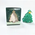 Green Christmas tree aromatherapy candle with elegant dark green window packaging box - Christmas Green Star Christmas Tree