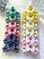 Set di mollette per capelli a forma di fiore di plumeria tropicale in vari colori vivaci - 11cm Stile a Tre Fiori Fantasia / Set da 12