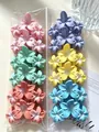 Set di fermagli e pinze per capelli a forma di fiori di frangipane per stile mare - 11cm Stile a Tre Fiori con Nucleo Bianco / Set da 12