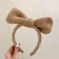 Bandeau à nœud en polaire sherpa douce kaki pour une coiffure d'automne et d'hiver - Kaki