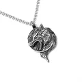 Vintage howling wolf head pendant necklace crafted from durable titanium steel for men - Wolf Head + Stainless Steel Chain
