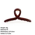 Large jelly-colored brown PC hair claw clip for women's hair styling, shark clip - Transparent Amber