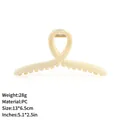 Large cream PC jelly hair claw clip with cross design for women, elegant hair accessory - Off White