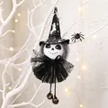 Handmade Halloween witch doll hanging ornament with skull face and black mesh tutu - Ghost Pendant (X-Y56)