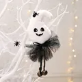 Adorno colgante de fantasma de peluche para Halloween con tutú negro - Colgante de Fantasma Blanco (X-Y52)