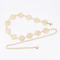 Elegant gold-tone chain belt with textured circular discs for women's dresses and skirts - Matte Round Disc (Gold)