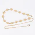 Elegant bohemian retro gold metal waist chain belt for women with textured round discs - 3D Hollow Irregular Small Round Disc (Gold)