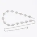 Vintage silver bohemian style waist chain belt for women with textured round discs. - 3D Hollow Irregular Small Round Disc (Silver)