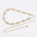 Bohemian gold-tone waist chain belt featuring interconnected star charms for women - Large and Small Five-Pointed Stars (Gold)