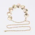 Gold bohemian waist chain with decorative metallic shell plates and adjustable link - Large Scallop Shell (Gold)