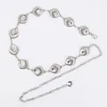 Elegant silver-tone waist chain belt featuring shell-shaped links for bohemian style dresses - Large Shell Style (Silver)