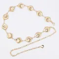 Elegant bohemian style gold shell link waist chain belt for women's casual dresses - Large Shell Style (Gold)