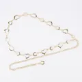 Elegant gold waist chain belt for women featuring hollow heart and flower links - Hollow Heart and Flower Splicing (Gold)