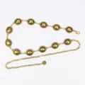 Vintage bohemian gold metal waist chain belt for women with flower pendant charm - Vintage Oval Sun Beads (Antique Gold)