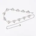 Vintage silver heart-shaped metal waist chain belt for women's fashion dress accessories - Wrinkled Large Heart (Silver)