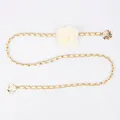 Elegant women's gold chain belt featuring a large white rose and small floral charms - Woven Leather Chain with Rose (White Rope)