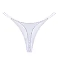 Perizoma sexy in cotone a coste bianco con spalline doppie sottili, traspirante - XL / Bianco