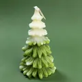 Handcrafted Christmas tree shaped scented candle with cream and green ombre finish - Olive Green Conifer Tree (Jasmine Green Tea)