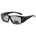 Lunettes de soleil photochromiques polarisantes sur-lunettes pour le sport - Monture Noir Mat Verre Photochromique