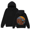 Détail du dos du sweat à capuche noir avec imprimé graphique Here Comes The Sun. - S / Here Comes The Sun Print / Noir