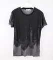 Herren Kurzarm-T-Shirt mit schwarz-grauem Camouflage-Print am Bügel - S / Grau