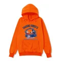 Vibrant orange oversized hoodie featuring a Forever Chasing Sunsets graphic print - S / Chasing Sunsets Print / Orange