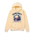 Sudadera con capucha amarillo claro estilo americano con gráfico de Chasing Sunsets - S / Estampado Chasing Sunsets / Caqui