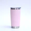Insulated 20oz stainless steel tumbler in light pink with clear lid and metal trim - Nordic Pink / 20oz